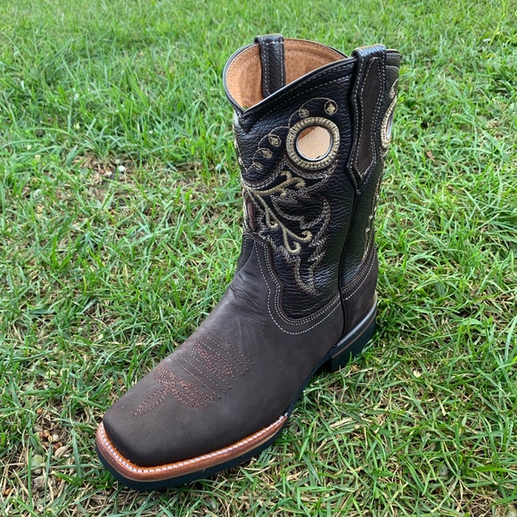 WOMEN'S RODEO COWGIRL BOOTS GENUINE LEATHER BROWN - Picture 5 of 6